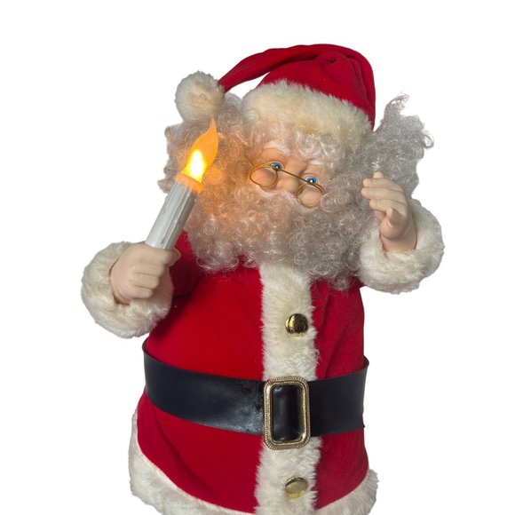 Vintage Rennoc Animated Motion Santa Claus Display Light Up Moving Candle 24”T - Picture 2 of 12